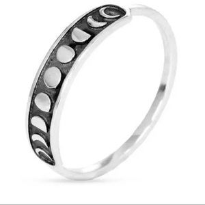 Moon Phases Ring Vintage Style Silver Tone